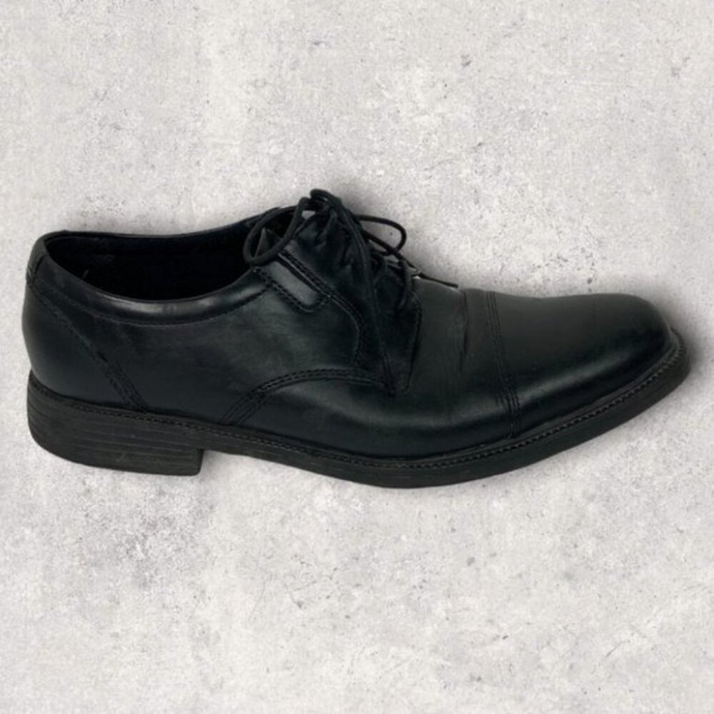 Bostonian Flexlite Oxford Leather Dress Shoes Mens Size 9 Black Cap Toe Rhodes - Picture 1 of 8